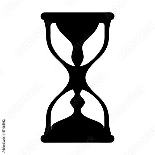 Stylized Silhouette of Hourglass with Abstract Form Inside Suggesting Time Passing