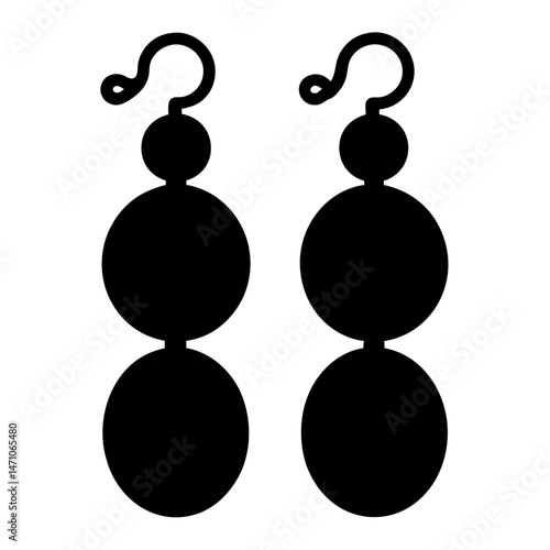 Elegant Dangle Earrings Pair with Hook Closure and Three Circle Design