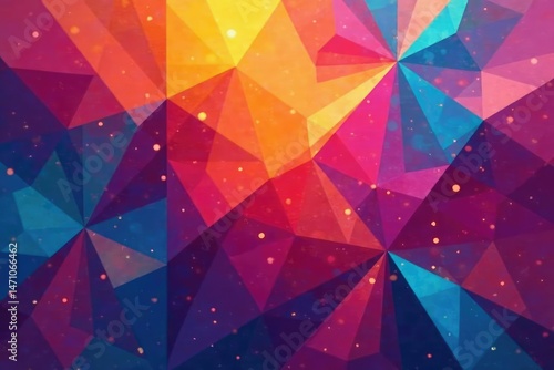 Repeating geometric shapes, vibrant color shifts subtly , illustration, tint, polygon