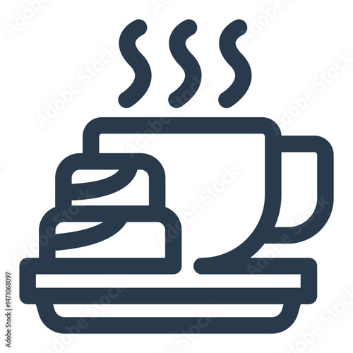 Swedish Fika with Hot Coffee and Pastry