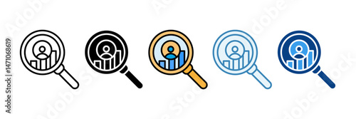 Competitive Analysis Icon Set Multiple Style Collection