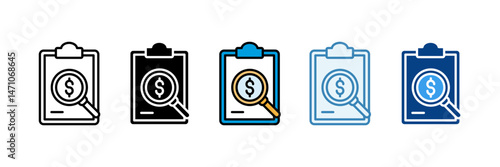 Cost Analysis Icon Set Multiple Style Collection