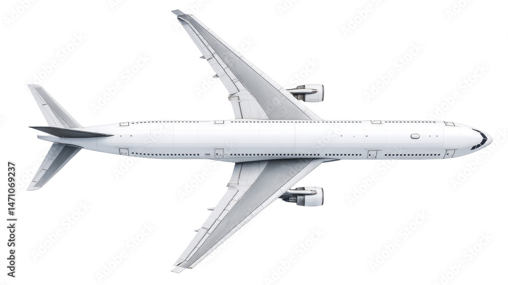 Commercial airplane in flight on transparent background
Commercial airplane in flight on transparent background