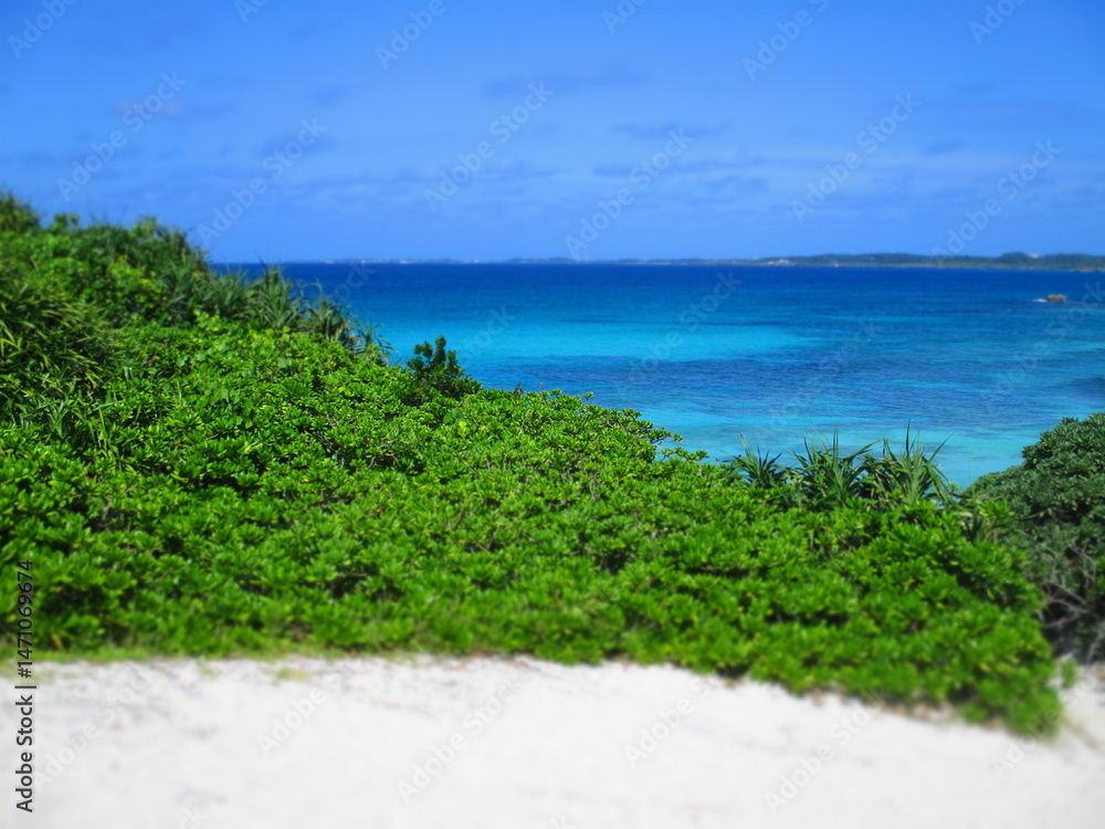 Sunayama Beach, Miyako Island, Okinawa, Japan - Diorama Effect Sunayama Beach, Miyako Island, Okinawa, Japan - Diorama Effect