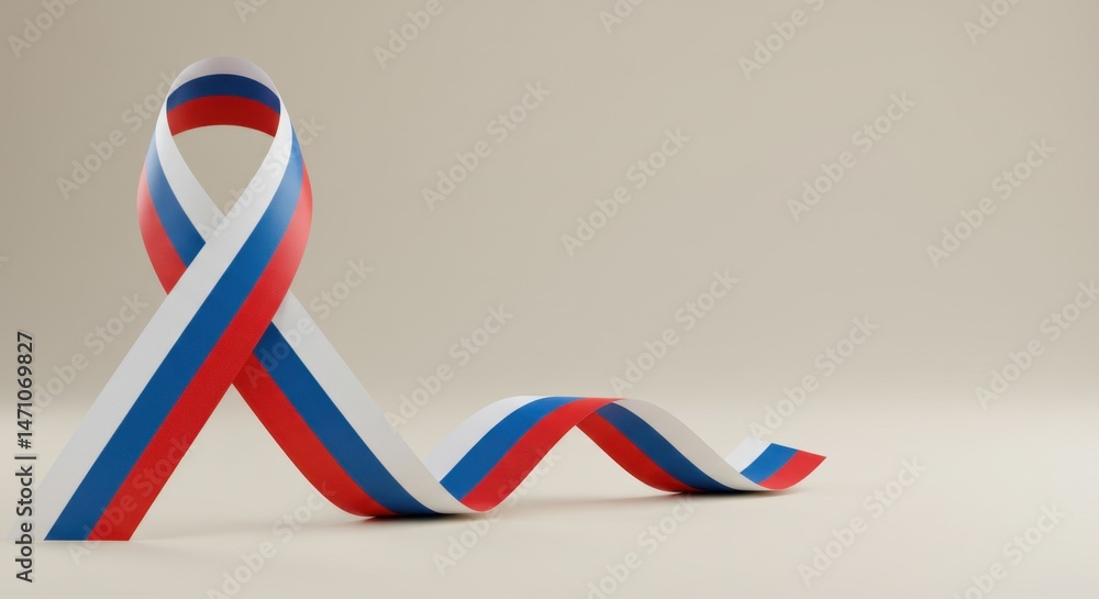 Obraz premium Russian Flag Ribbon: A Symbol of Patriotism and National Pride
