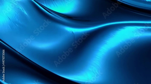 Abstract waves ripple and undulate against a dark background. Luminous aquamarine surfaces move fluidly as light plays on fluid textures with subtle movement.