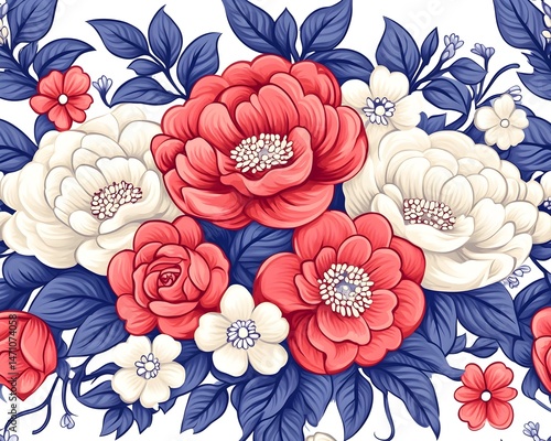 A vibrant floral arrangement featuring pink, white, and blue flowers