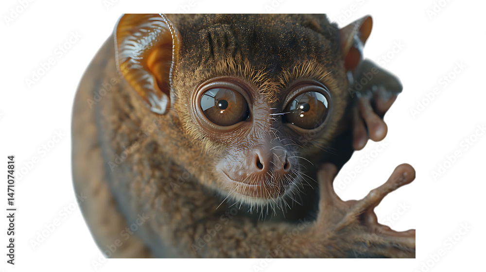Fototapeta premium A tarsier with a transparent background.