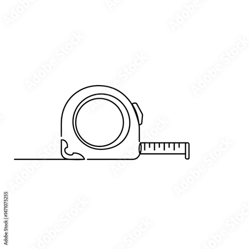 Continuous Line Drawing of a Measuring Tape  