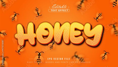 Golden honey liquid, editable text effect.