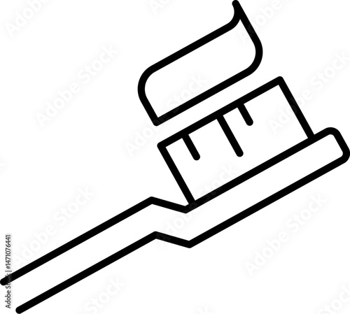 Sign of Toothpaste on Toothbrush for Graphics, Concept, Apps