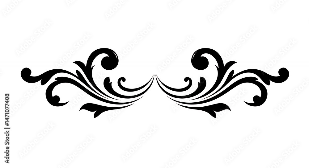 Fototapeta premium Black and white ornate decorative design element