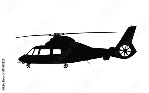 Military Helicopter Silhouette Design