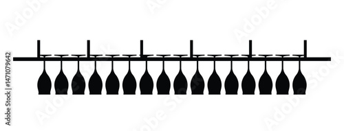 Wine Glass Hanging Black Kitchen Design