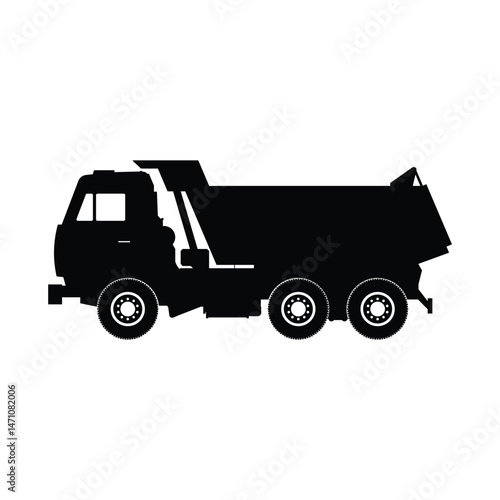 Truck Dump Silhouette Side View Design