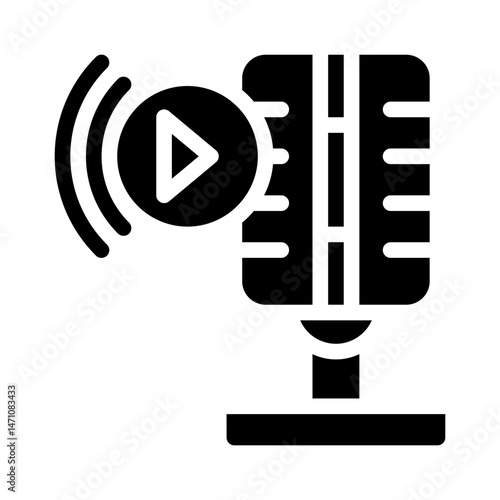 podcasting glyph icon