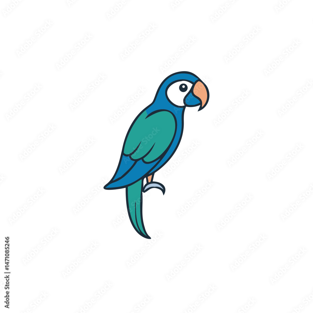 Fototapeta premium Macaw exotic bird vector illustration