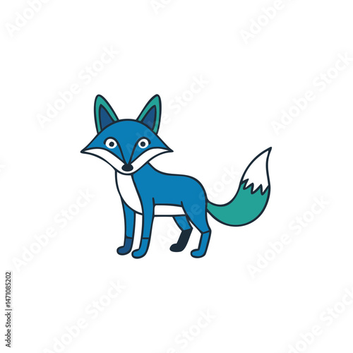 Fox wild animal vector illustration