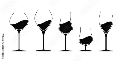 Wine Glass Art Black Design