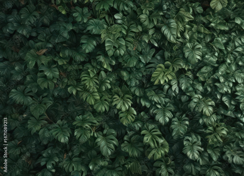 custom made wallpaper toronto digitalThick carpet of emerald green tropical leaves , flora, exotic