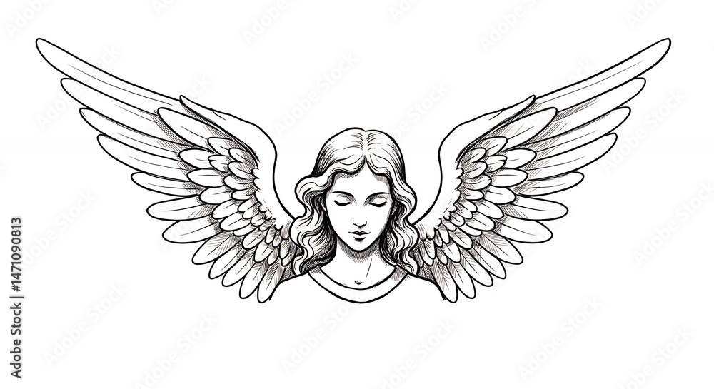 Obraz premium Serene winged figure design