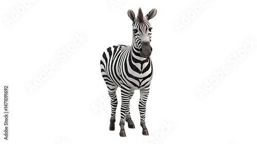 A zebra with a transparent background.
