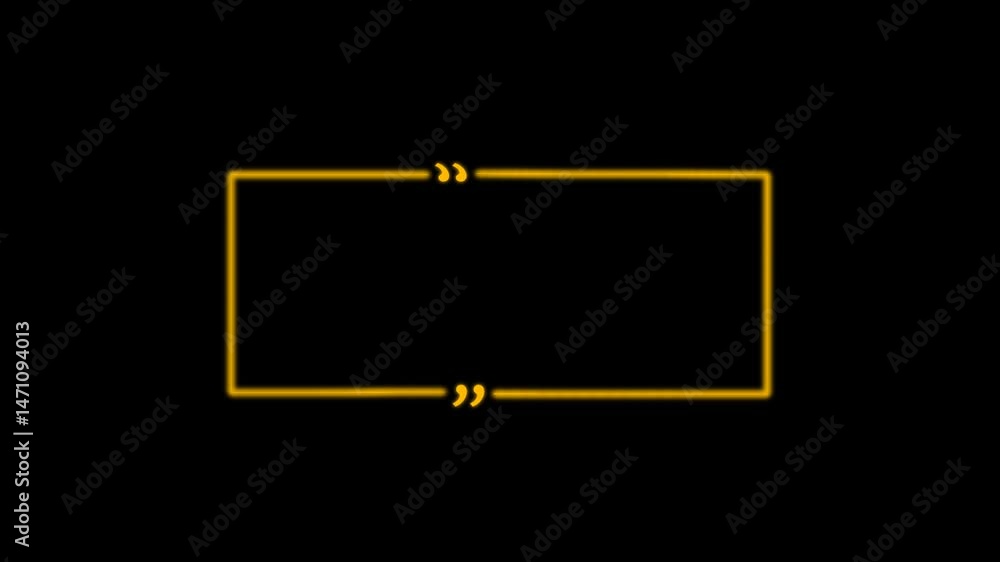 animated rectangle box with double quotation mark animation. text quote ...