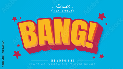 BANG comic book style, editable text effect.