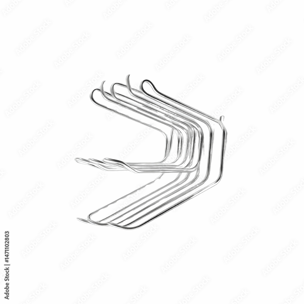 Fototapeta premium Stack of Modern Metal Clothes Hangers - Abstract