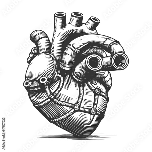 Robotic biomechanical heart with intricate pipes