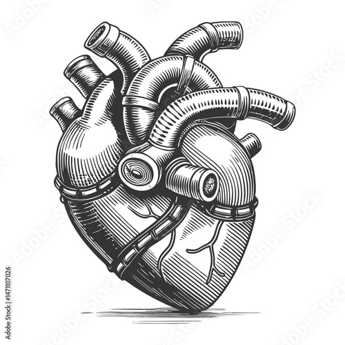 Robotic biomechanical heart with intricate pipes