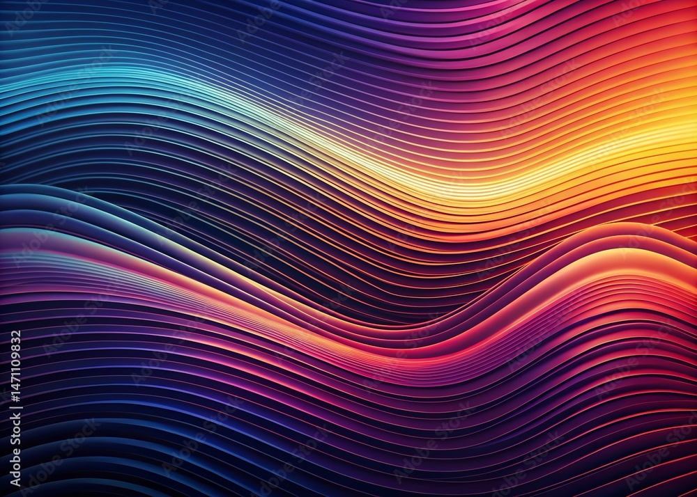 Vibrant Gradient Wavy Lines Abstract Art Background Vibrant Gradient Wavy Lines Abstract Art Background
