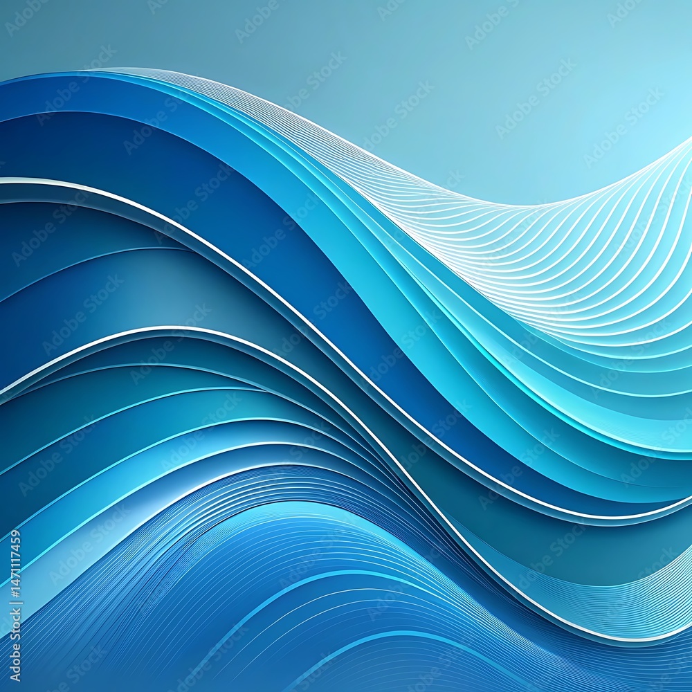 Ocean Blue Wave Layers with Smooth Texture Ocean Blue Wave Layers with Smooth Texture