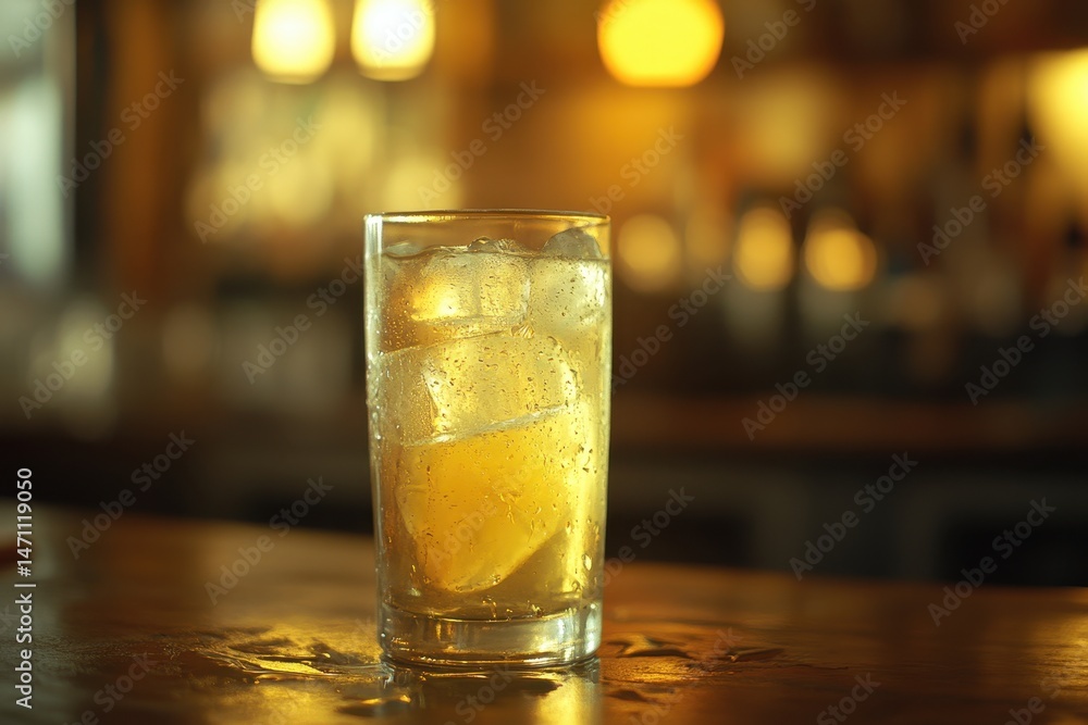 Refreshing iced drink on a bar Refreshing iced drink on a bar