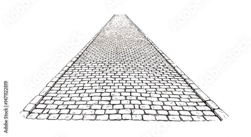 Geometric brick path illustration representing journey and perspective