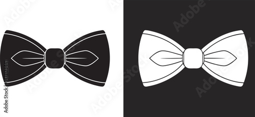 Bow tie vector silhouette, Ribbon bow icon collection, vector bow for present, celebration, gift vector illustration