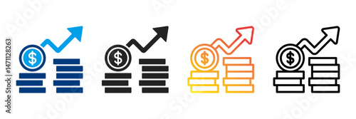 Earning  Icon Set Different Style Collection 