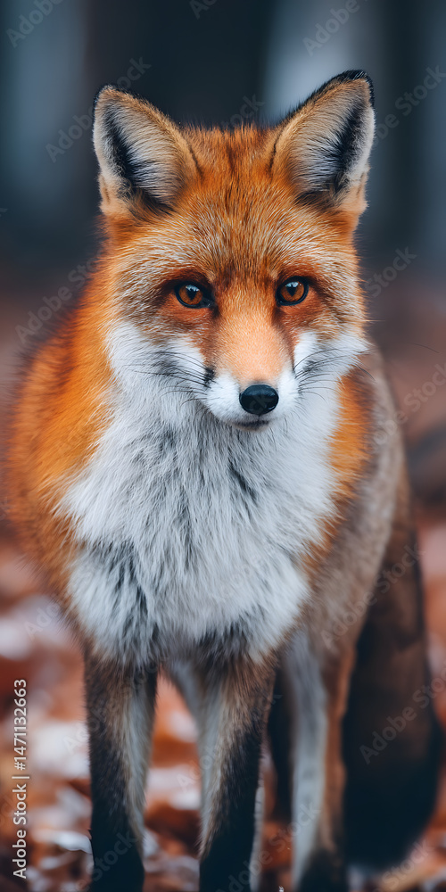 Obraz premium Clever Fox in Serene Woodland Setting
