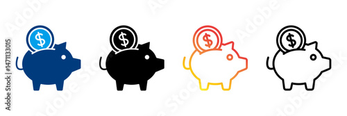 Savings  Icon Set Different Style Collection 