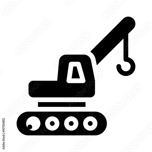 crawler crane glyph icon