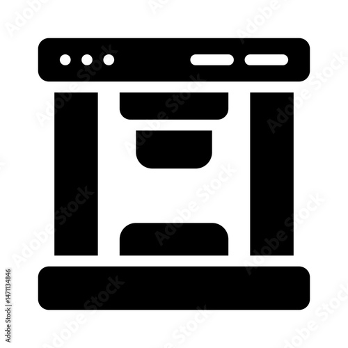 hydraulic press glyph icon