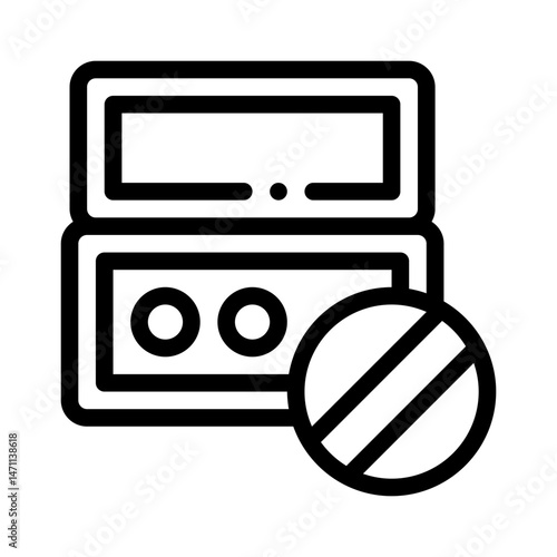 makeup sponge line icon