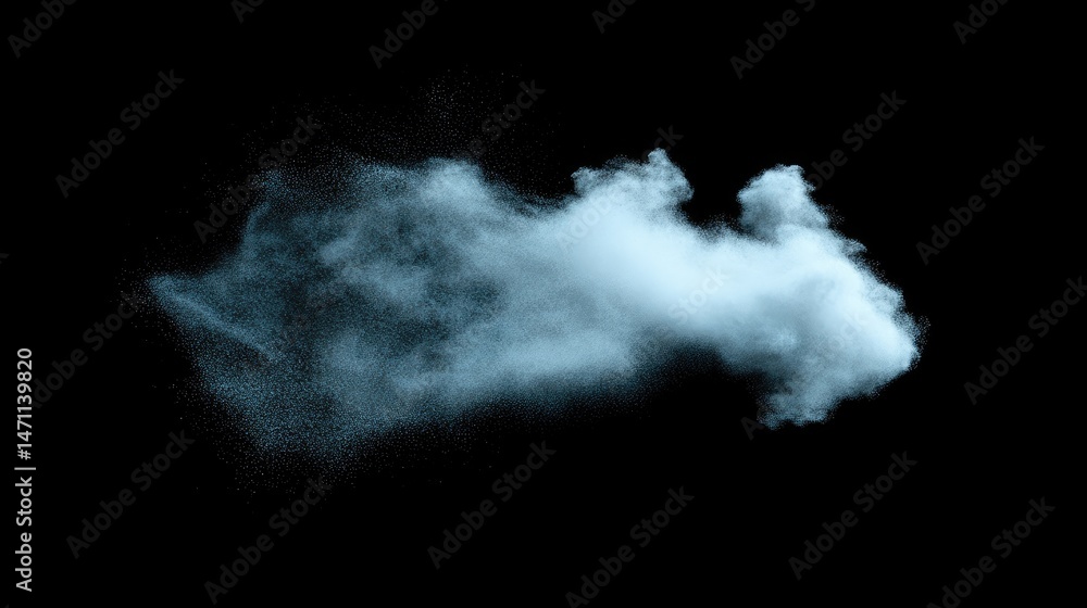 Fototapeta premium Abstract cloud-like form on black background.