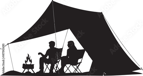 Tent Under Stars Camping Silhouette

Campfire by the Lake Vector Scene

Hiker Resting at Campsite Design

Family Camping Adventure Silhouette

Mountain Forest Camping Night Vector