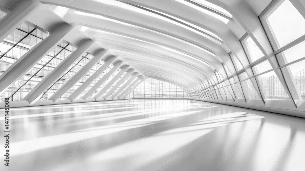 Obraz premium Modern, minimalist interior design with ample natural light.