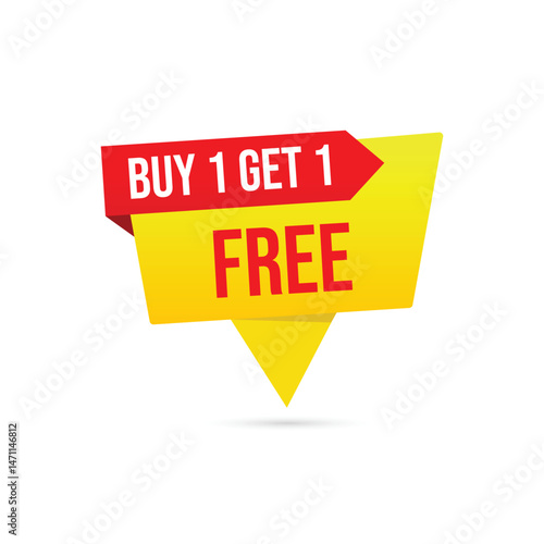 buy 1 get 1 free vector design red and yellow color

