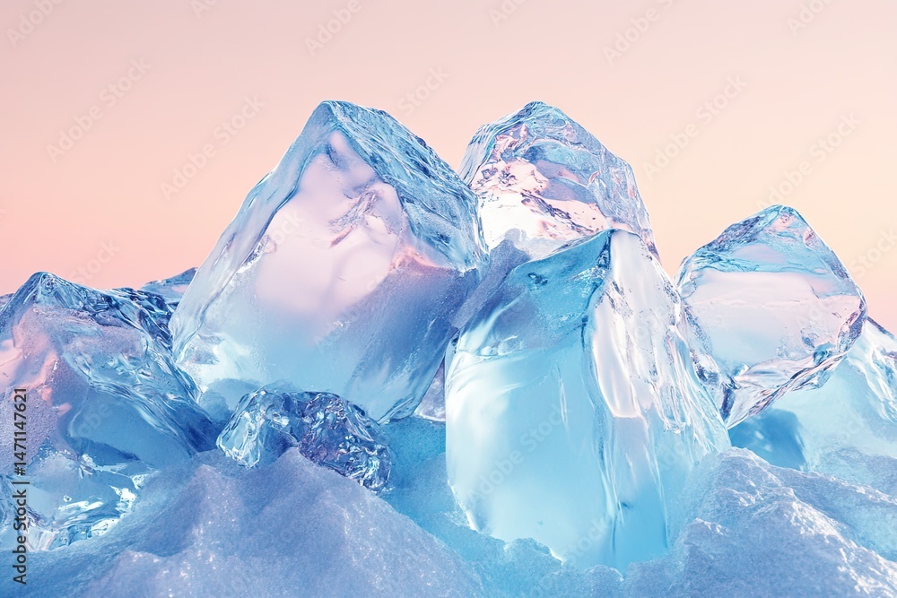 Obraz premium Ice-blue gradient backdrop modern corporate feel