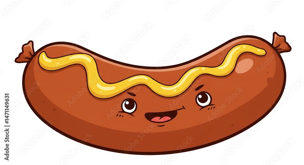 Cute cartoon sausage illustration Cute cartoon sausage illustration