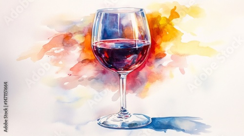 Wallpaper Mural Colorful artistic depiction of wine glass filled with red wine. Torontodigital.ca