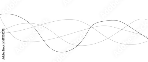 Technology abstract lines on white background. Undulate Grey Wave Swirl, frequency sound wave, twisted curve lines with blend effect. 